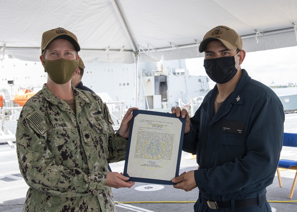Awards Ceremony aboard USS Jackson (LCS 6)