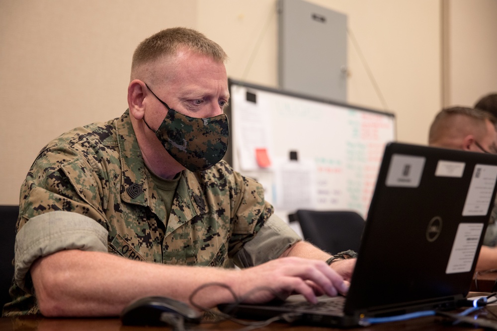 U.S. Marines with MARFORRES establish command operations center