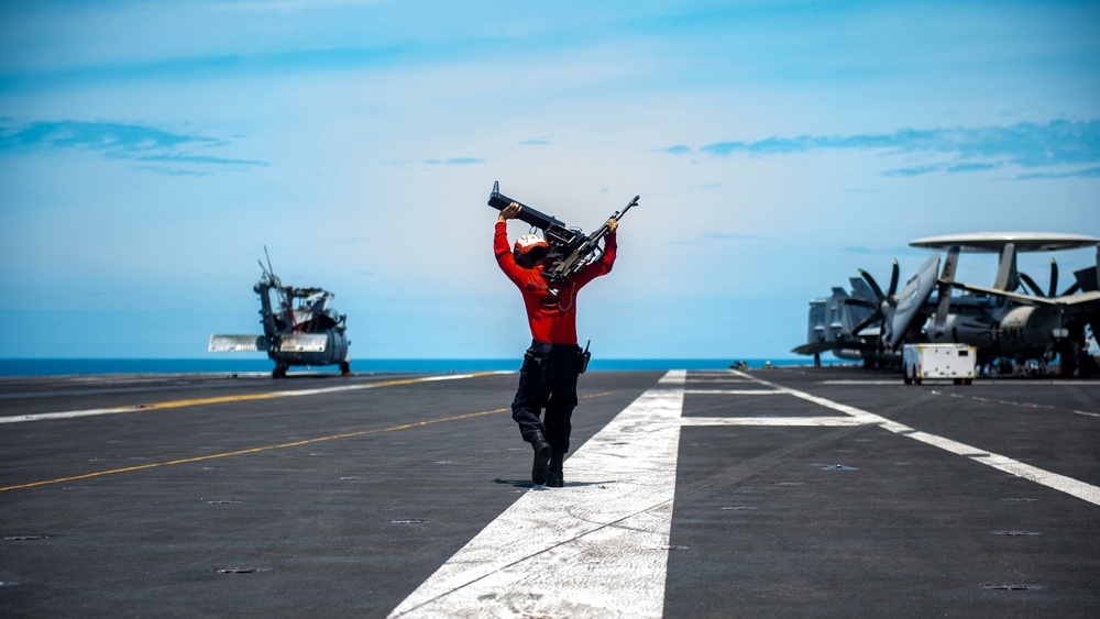 USS Carl Vinson (CVN 70) Sailors Conduct Flight Deck Maintenance