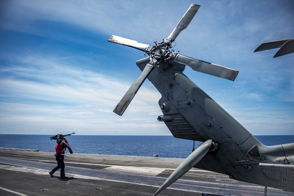USS Carl Vinson (CVN 70) Sailors Conduct Flight Deck Maintenance