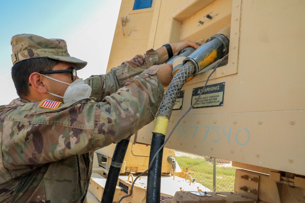 Soldiers at the Doña Ana Complex in New Mexico ensure communication efforts are maintained