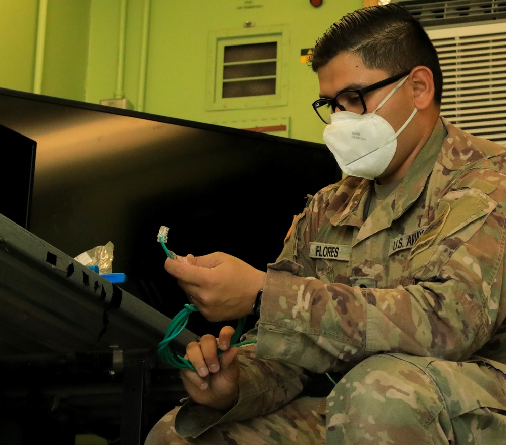 Soldiers at the Doña Ana Complex in New Mexico ensure communication efforts are maintained