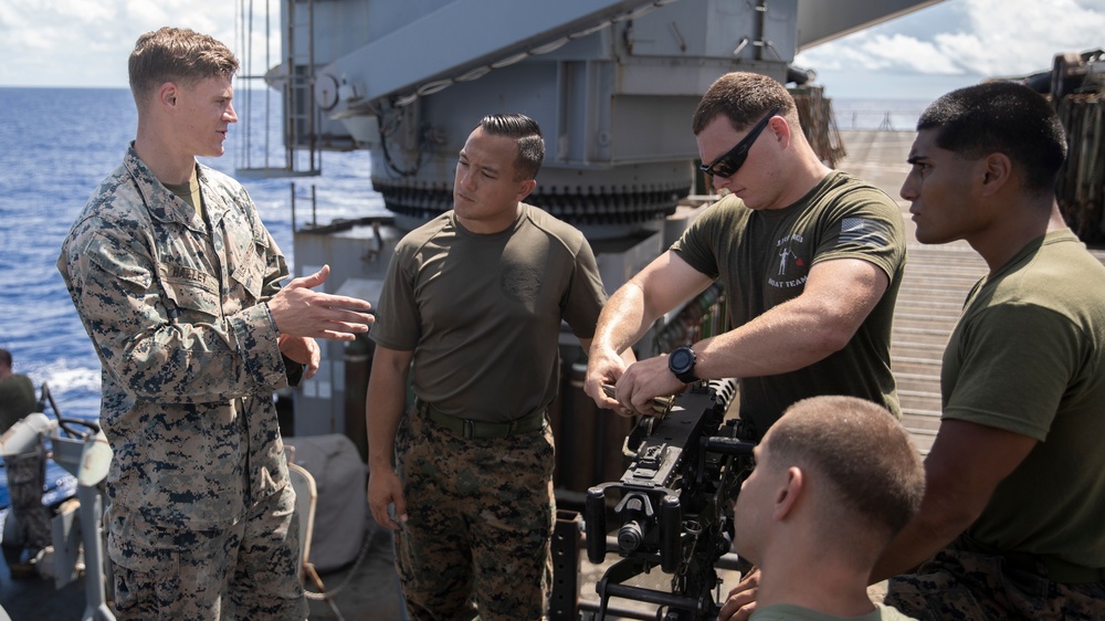 11th MEU Marines go over .50 cal procedures