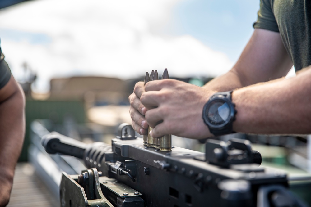 11th MEU Marines go over .50 cal procedures