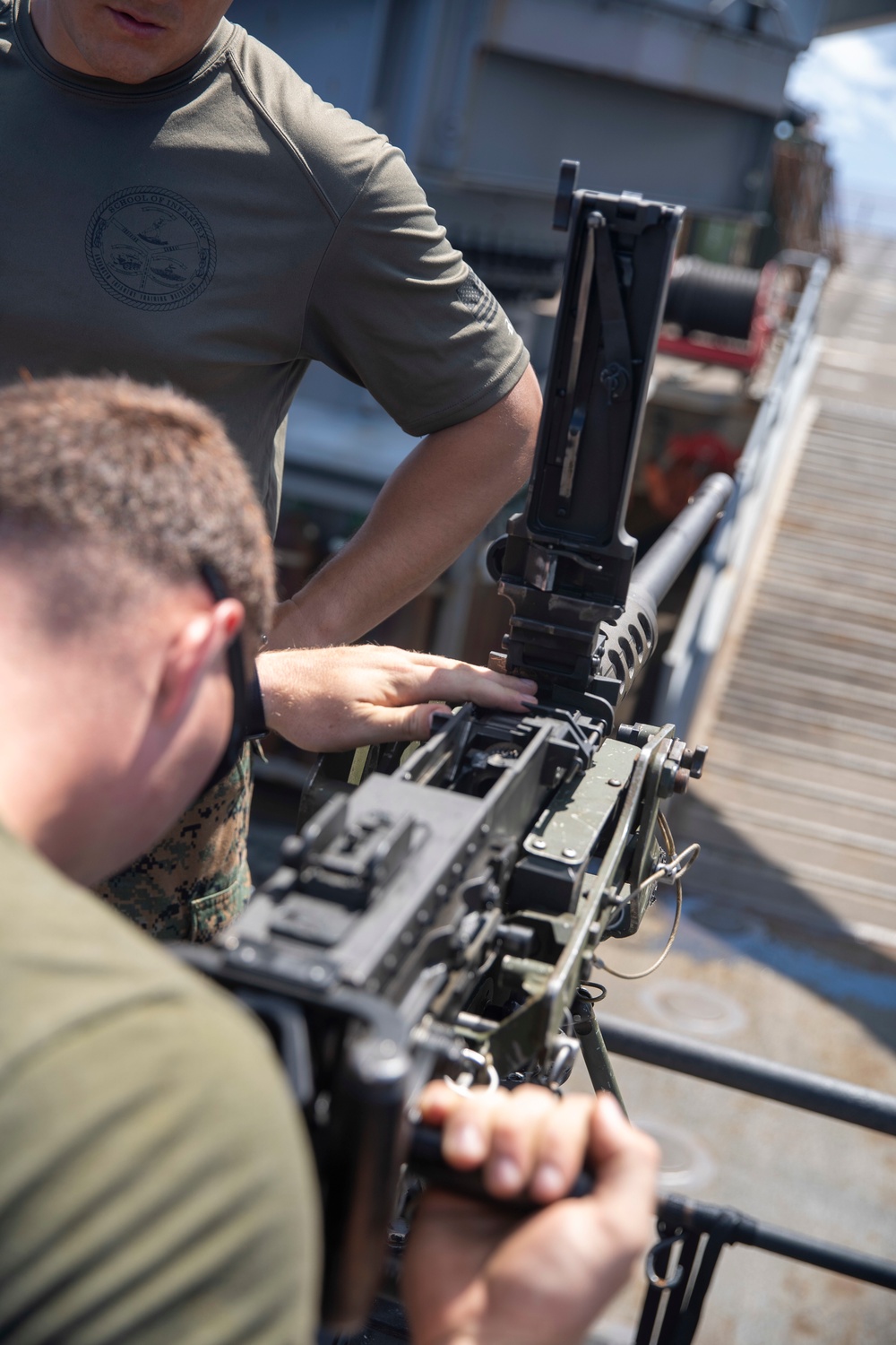 11th MEU Marines go over .50 cal procedures