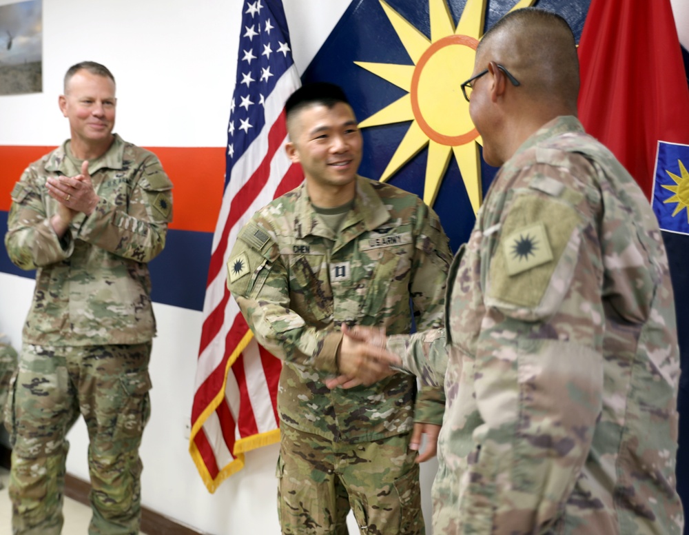 Task Force Phoenix Soldiers are recognized during coining ceremony