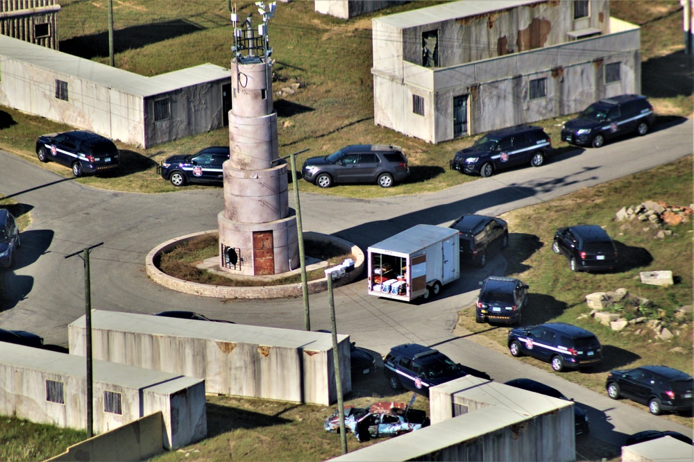 Aerial view of Fort McCoy training areas