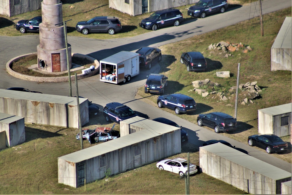 Aerial view of Fort McCoy training areas