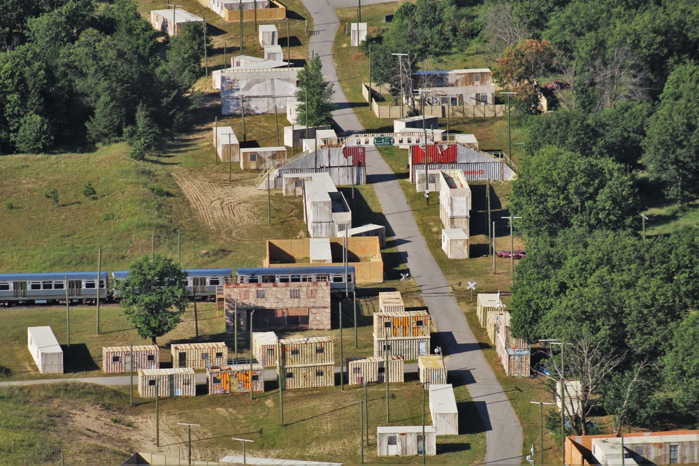 Aerial view of Fort McCoy training areas