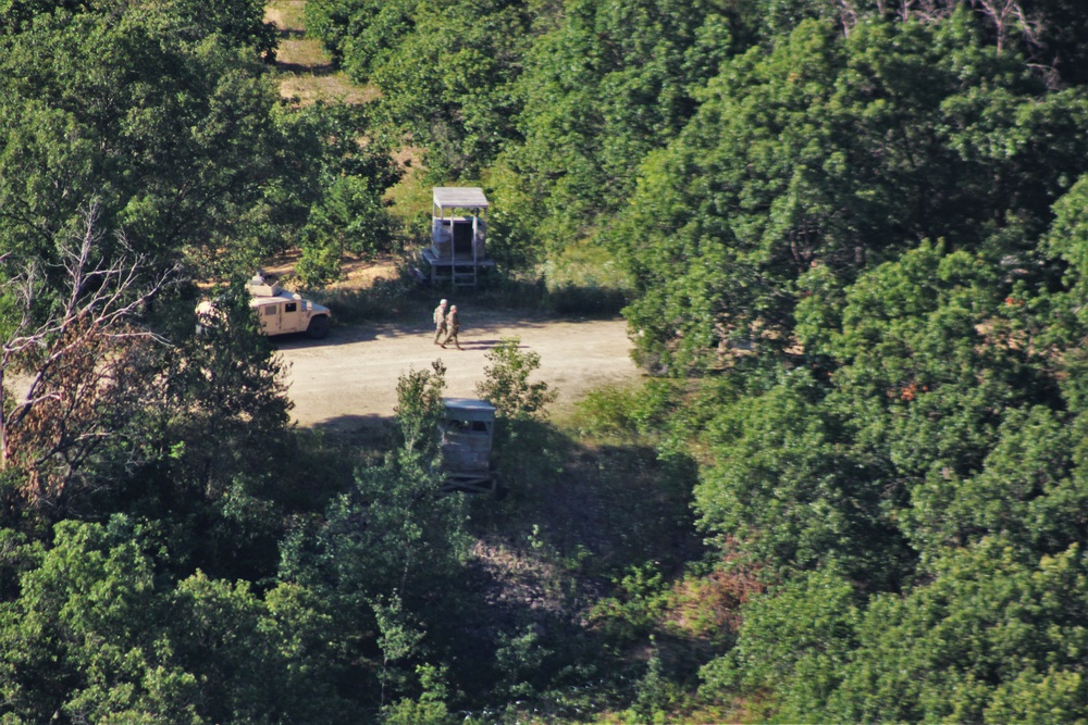 Aerial view of Fort McCoy training areas