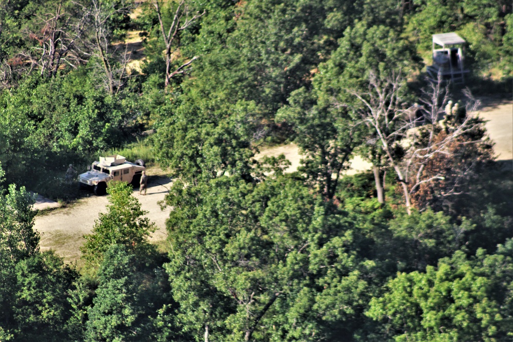 Aerial view of Fort McCoy training areas