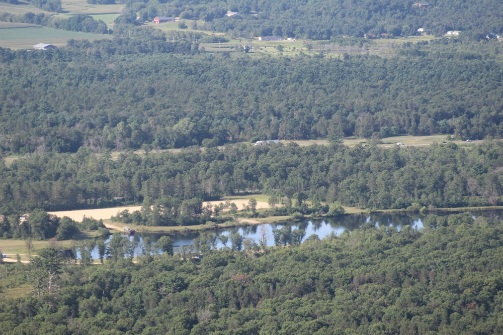 Aerial view of Fort McCoy training areas