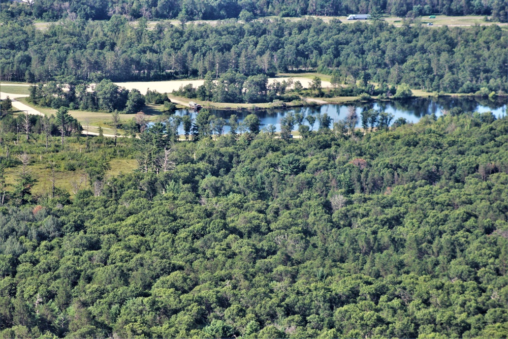 Aerial view of Fort McCoy training areas