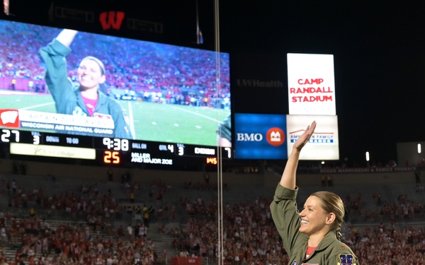 Wisconsin Air National Guardsmen featured at UW Badger game