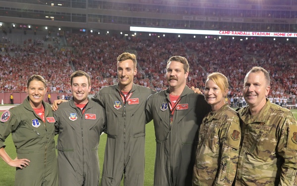 Wisconsin Air National Guardsmen featured at UW Badger game