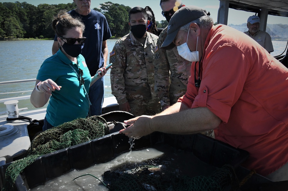 Norfolk District, USACE commander treated to Chseapeake Bay Foundation tour