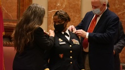Indiana National Guard soldiers promoted their first Black female