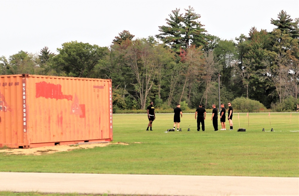 Soldiers hold physical training session at Fort McCoy