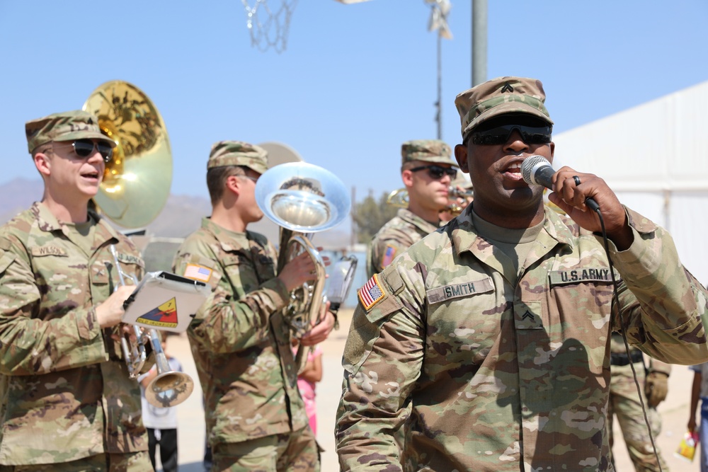 1st Armored Division Band plays for Afghan Evacuees