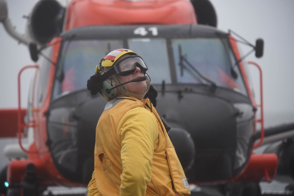 Coast Guard Cutter Healy crew member operations, during the first part of their Northwest Passage Deployment