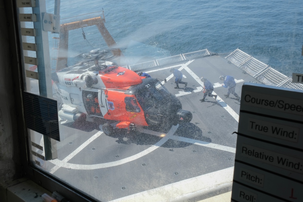 Coast Guard Cutter Healy crew member operations, during the first part of their Northwest Passage Deployment