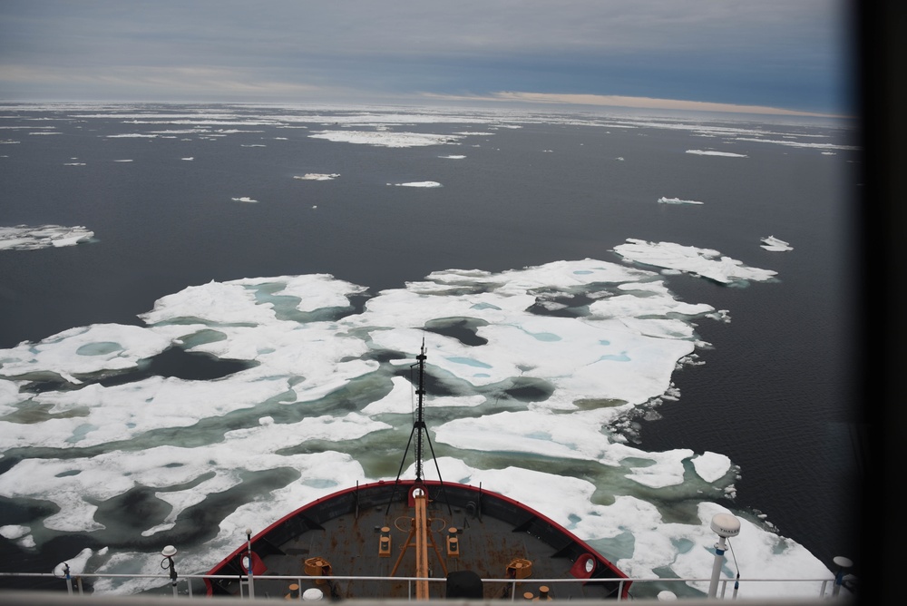 Coast Guard Cutter Healy crew member operations, during the first part of their Northwest Passage Deployment