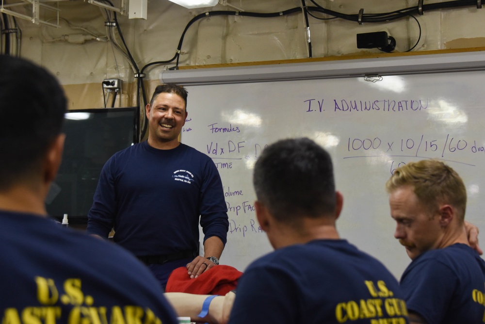 Coast Guard Cutter Healy crew member operations, during the first part of their Northwest Passage Deployment