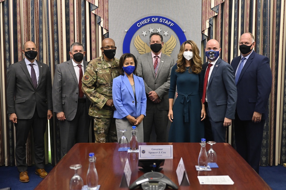 CSAF Brown meets Utah Gov. Cox