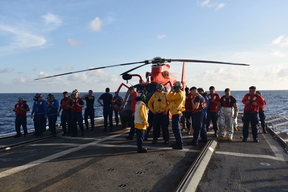 USCGC Northland conducts helicopter operations
