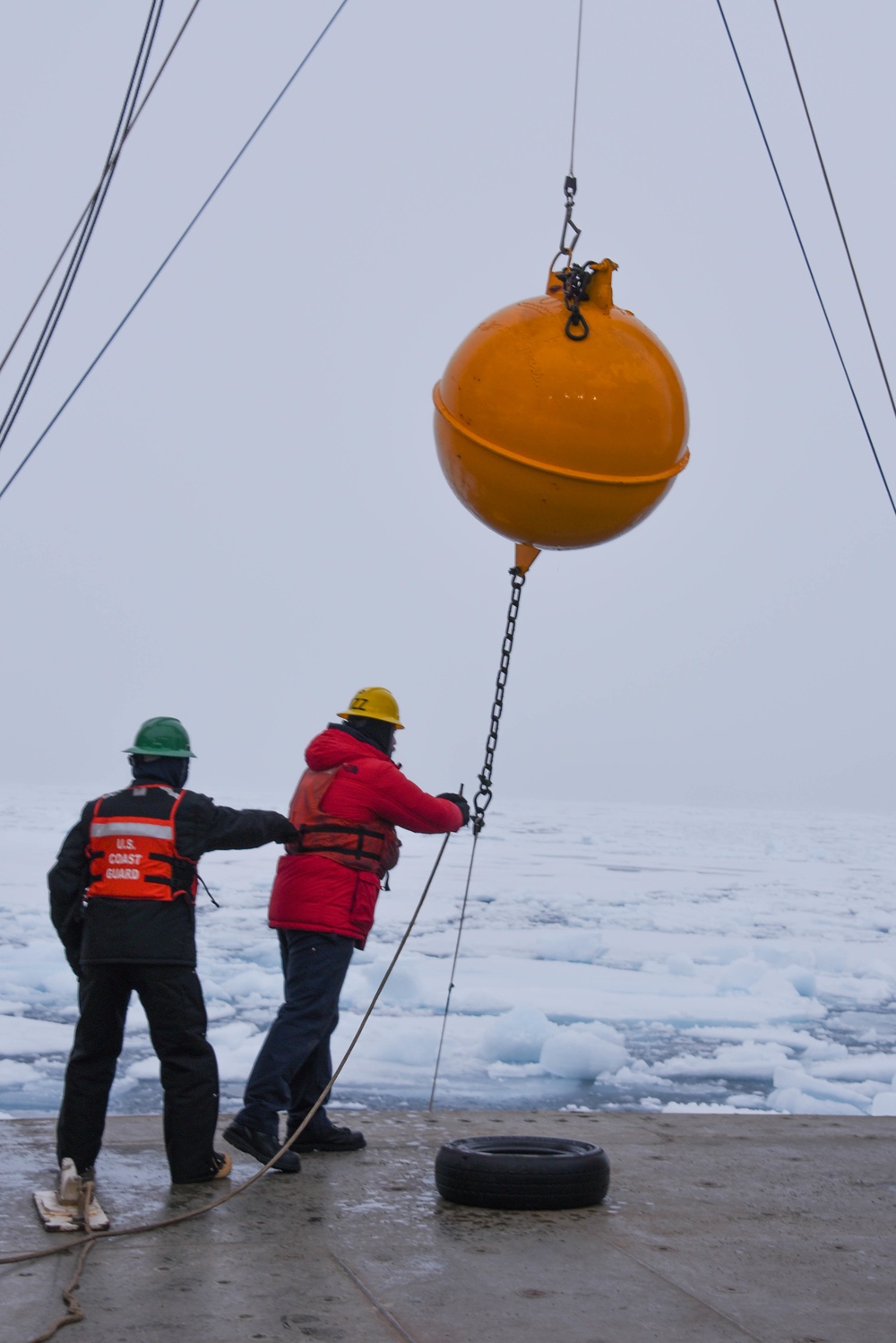 Coast Guard Cutter Healy crew member operations, during the first part of their Northwest Passage Deployment