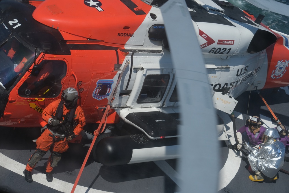 Coast Guard Cutter Healy crew member operations, during the first part of their Northwest Passage Deployment