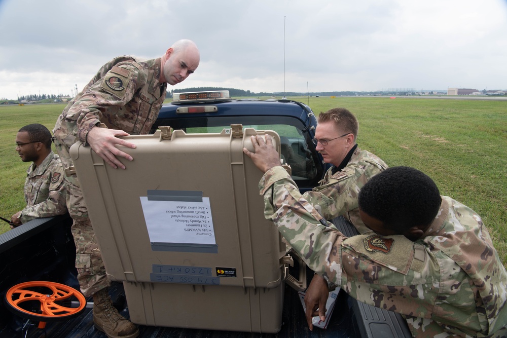 Yokota air traffic controllers conduct infield flightline for the first time