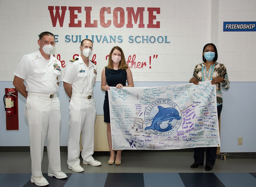 USS The Sullivans and the Sullivans Elementary School hold gift exchange