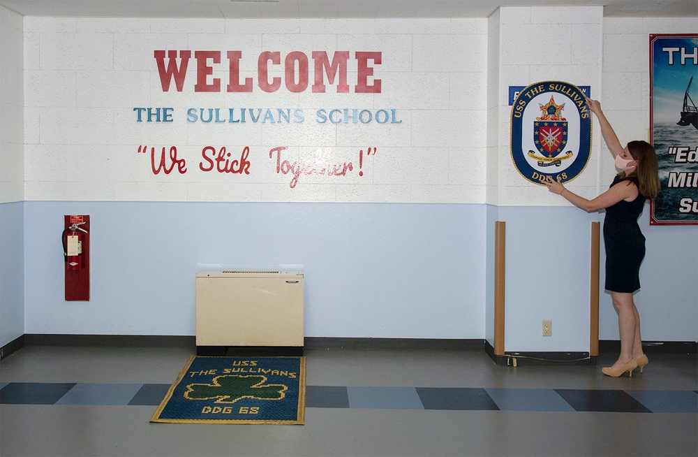 USS The Sullivans and the Sullivans Elementary School hold gift exchange