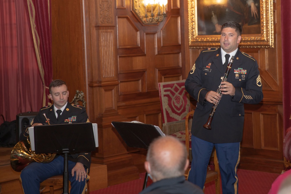 USAREUR-AF Band &amp; Chorus plays at Peles Castle for their Stronger Together tour.