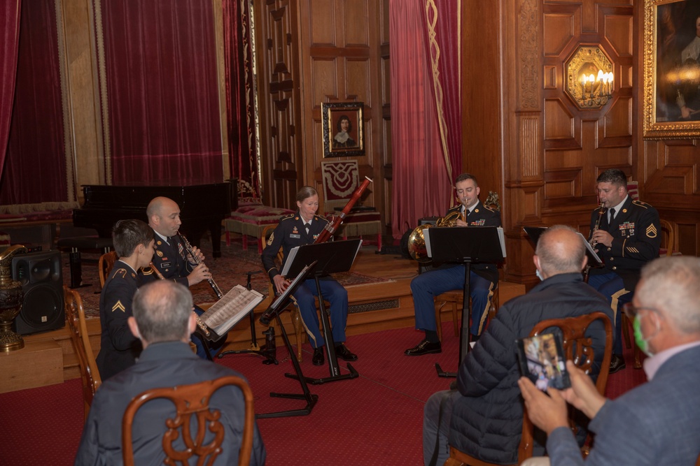 USAREUR-AF Band &amp; Chorus plays at Peles Castle for their Stronger Together tour.