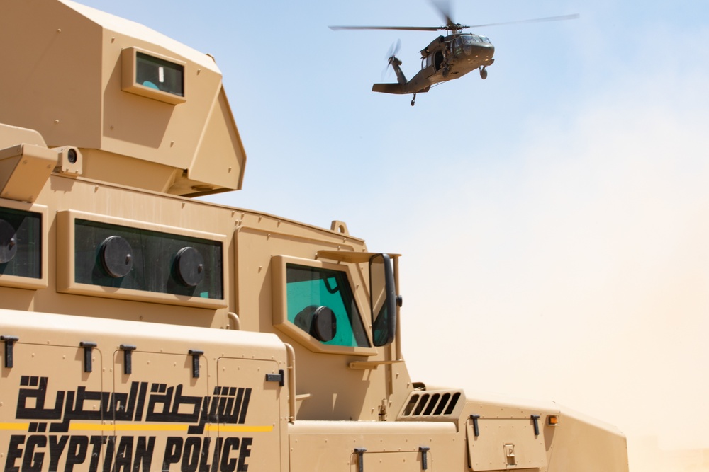 Military Operations in Urban Terrain (MOUT/rehearsal)- U.S., Egyptian and multinational partners rehearse combined arms scenarios during Bright Star 21