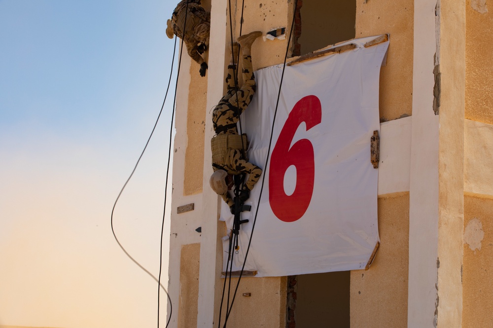 Military Operations in Urban Terrain (MOUT/rehearsal)- U.S., Egyptian and multinational partners rehearse combined arms scenarios during Bright Star 21