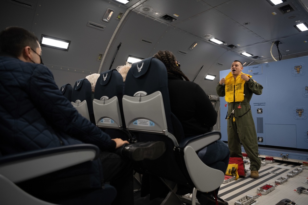 Travis AFB community leaders KC-46A Pegasus orientation flight