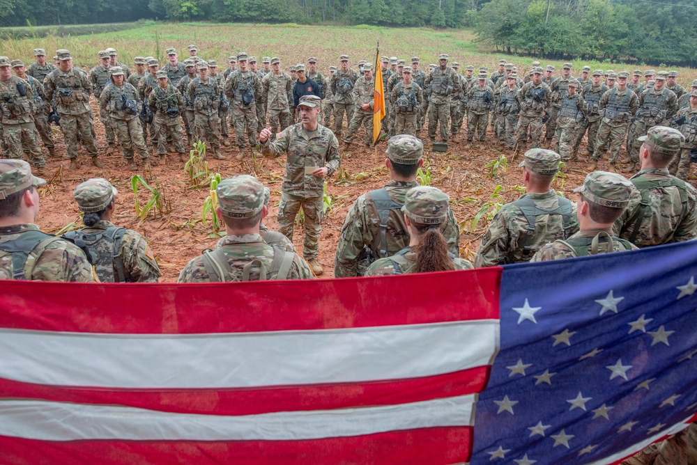 LTC Monroe addresses his cadets