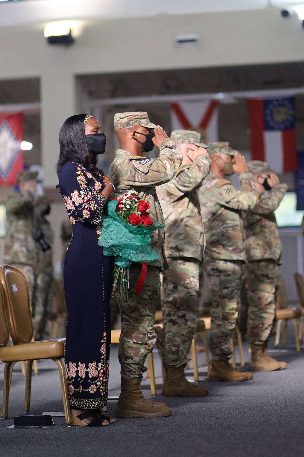 The Work Horse Battalion say goodbye to their senior enlisted advisor during their relinquishment of responsibility ceremony.