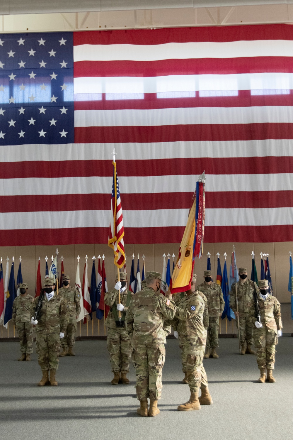 The Work Horse Battalion say goodbye to their senior enlisted advisor during their relinquishment of responsibility ceremony.