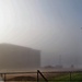 Foggy morning of barracks construction at Fort McCoy