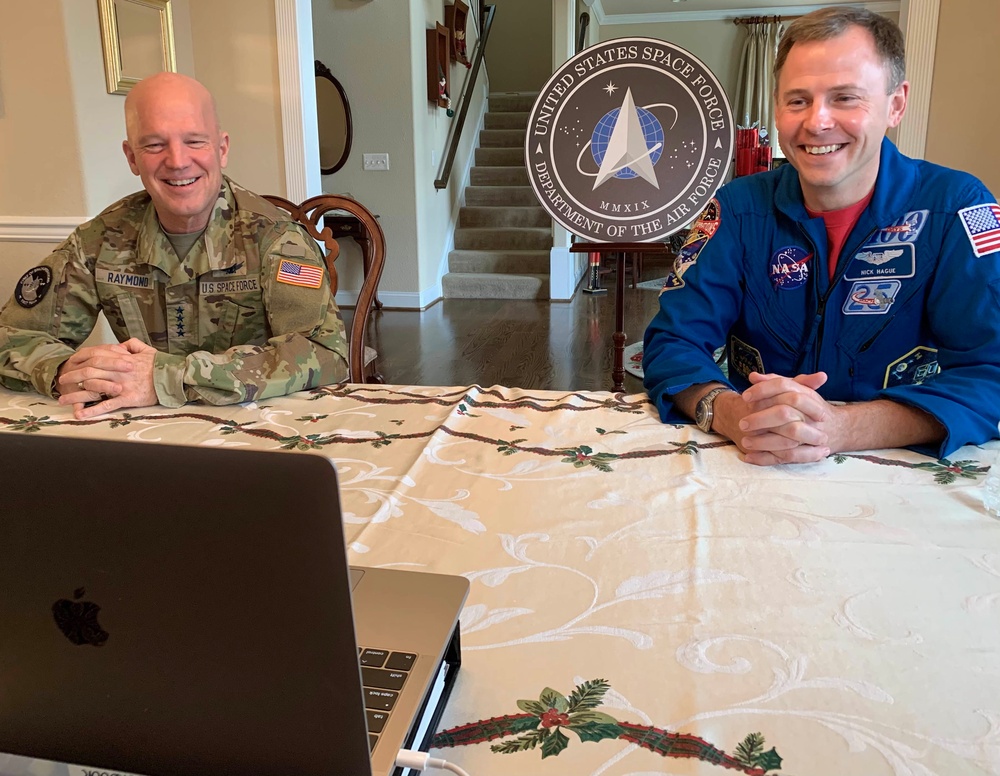 Gen. Raymond and Astronaut Col. Hague speak to Gold Star Families