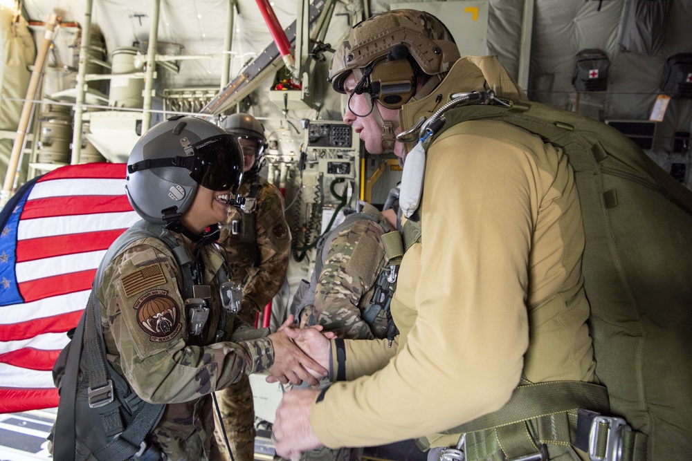 212th Rescue Squadron conducts tandem jump