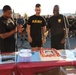 Col. Brunson and CSM Kea cut cake