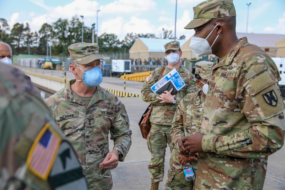 Maj. Gen. Milhorn tours 21st TSC Afghan evacuees site