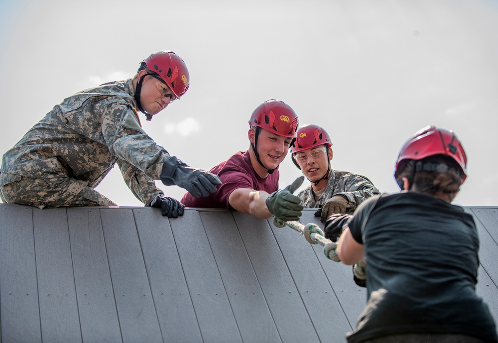 Boise State ROTC cadets take on the Leadership Reaction Course challenge