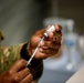 U.S. service members at Fort Pickett provide medical screening and vaccinations to Afghan civilians