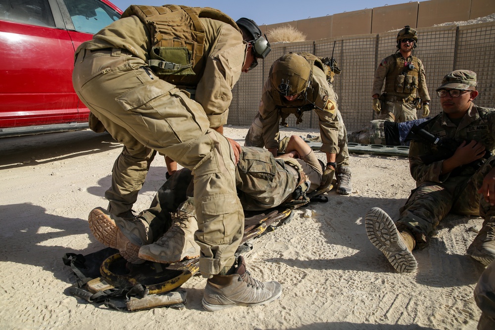 Mass casualty exercise takes place at Al Asad Air Base.